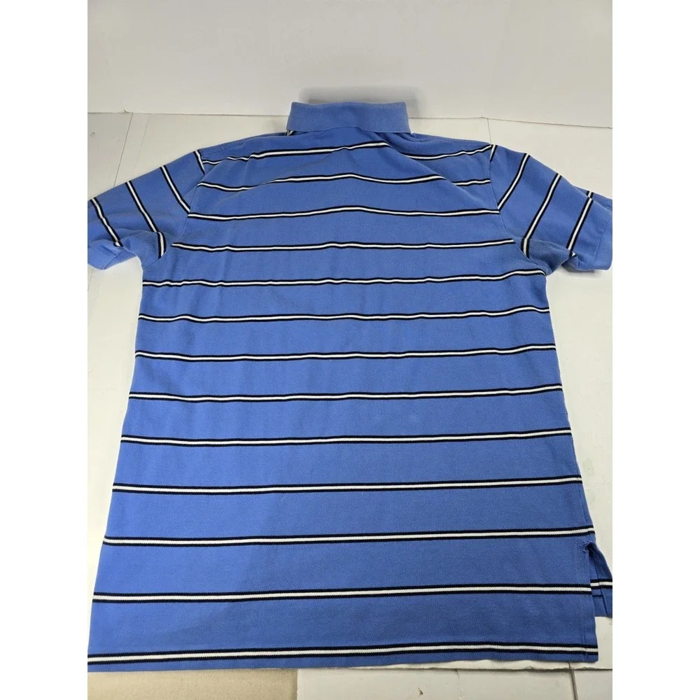 Polo Ralph Lauren Shirt Mens‎ XL Blue Striped Polo Short Sleeve Rugby Soccer Vtg